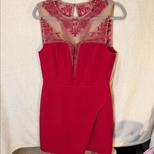 BCBGMaxAzria Red Lace Mini Dress